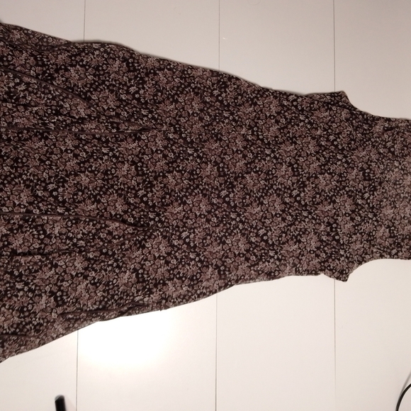 Bali vintage y2k ditsy flower dress size 8 layered look brown lined - Picture 6 of 6